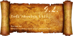 Ivánkovics Lili névjegykártya