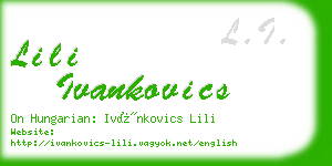 lili ivankovics business card